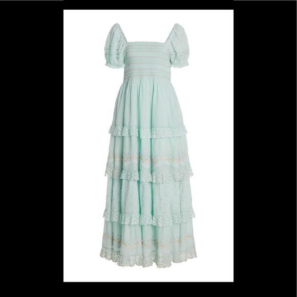 LoveShackFancy Dresses & Skirts - Loveshackfancy x Moda Operandi Capella Tiered Lace-Trimmed Smocked Maxi Dress